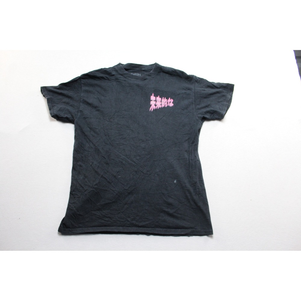 Eldon Anime Graphic T-Shirt Mens Medium Black Good Pink Kanji Streetwear Tee